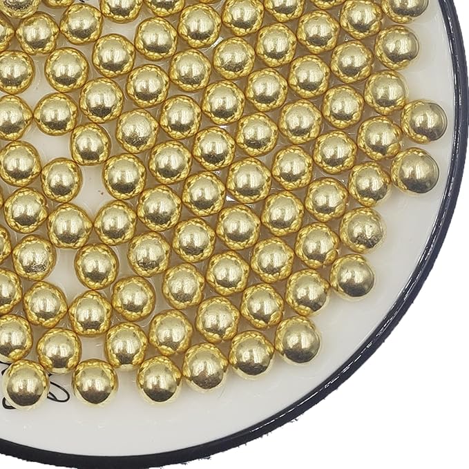 Gold Pearl Sugar Sprinkles 4.23 oz, 10mm Candy Pearls Ideal by Clonynix