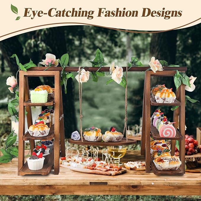 Wooden 3 Tier Cupcake Stand - Image 2