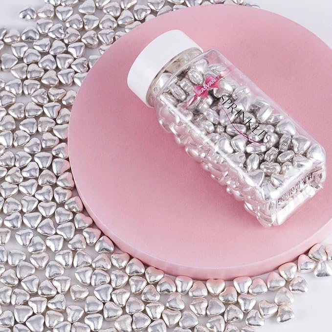 Kasvan Silver Heart Shapes Sprinkles - Image 3