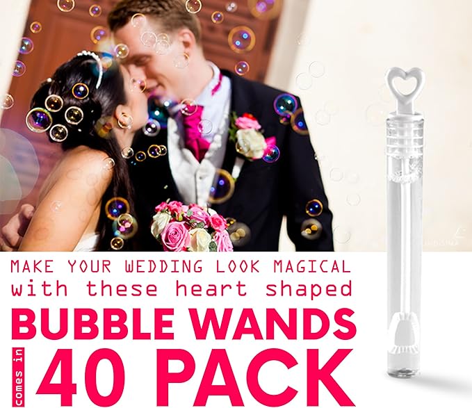 Big Mo's Toys 40 Pack Mini Heart Bubble Wands – Great Wand Bubbles Party Favors - Image 7