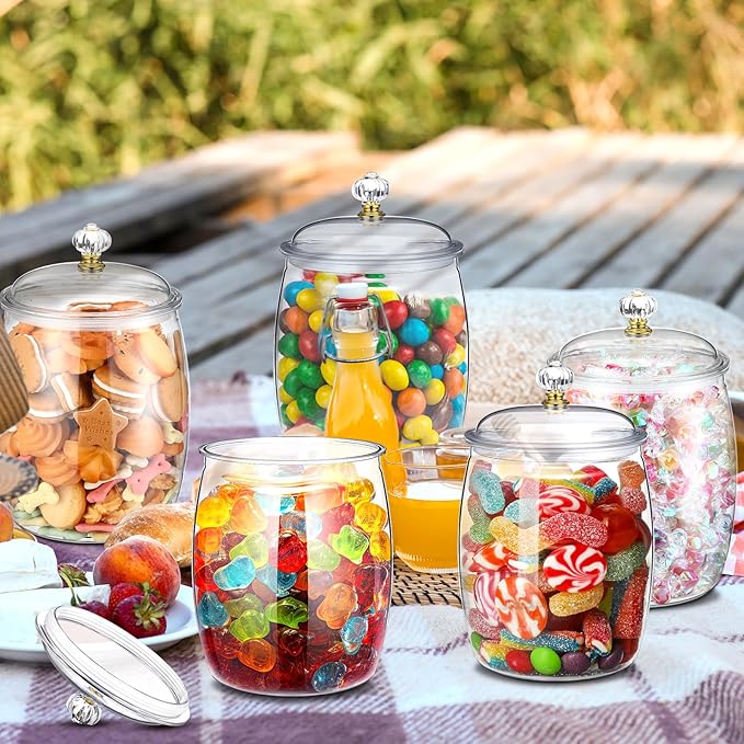 Nuogo 6 Pcs Plastic Candy and Cookie Jar - Image 3