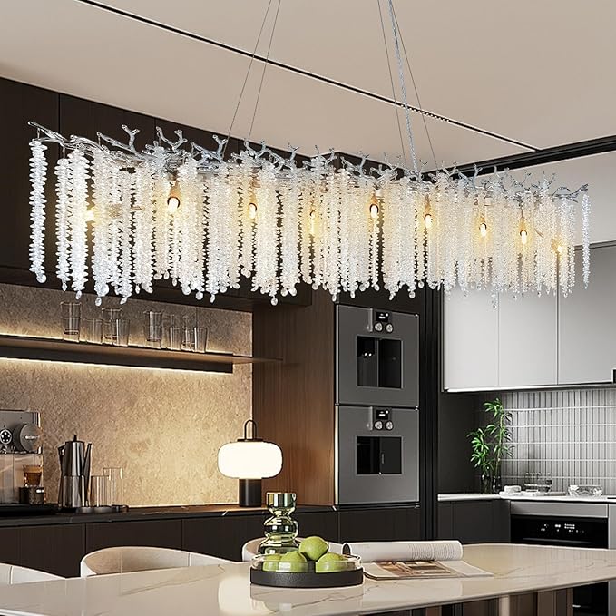 YUYI Modern Crystal Chandelier, Large Rectangular, Luxury High Ceiling Light - Image 7