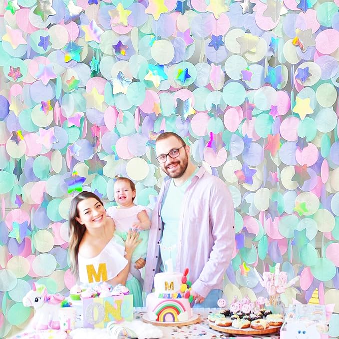 205Ft Pastel Party Decorations Circle Dot Backdrop Streamer Pastel Tissue Paper - Image 5