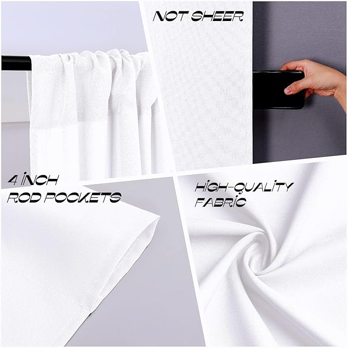 Joydeco White Backdrop Curtains - Image 6