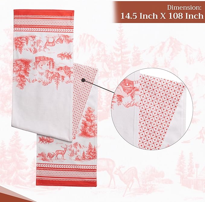 Maison d' Hermine Table Runner 100% Cotton Double Layer Table Runners 108 - Image 4