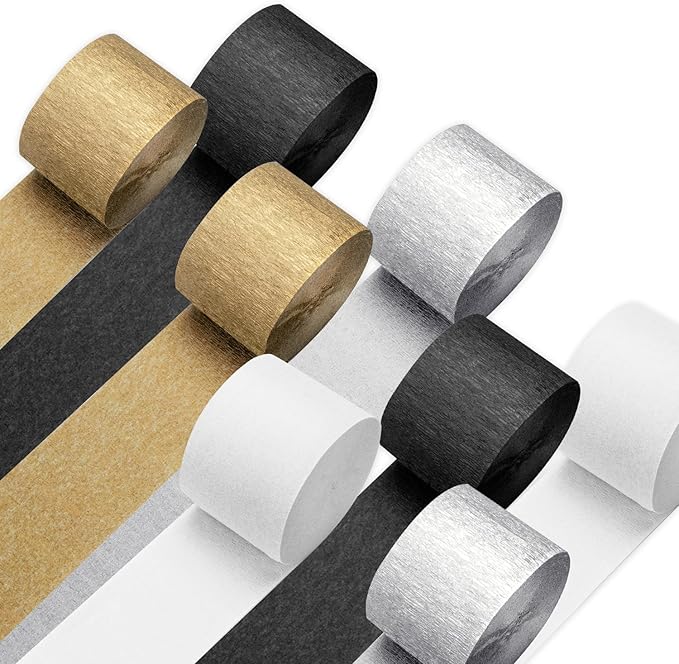 Crepe Paper Streamers 8 Rolls 656ft, Pack of Silver by welcomePIGETALE
