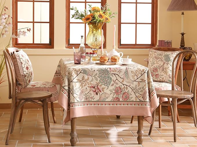 patdrea Designer Pink Linen Table Cloth - Image 2