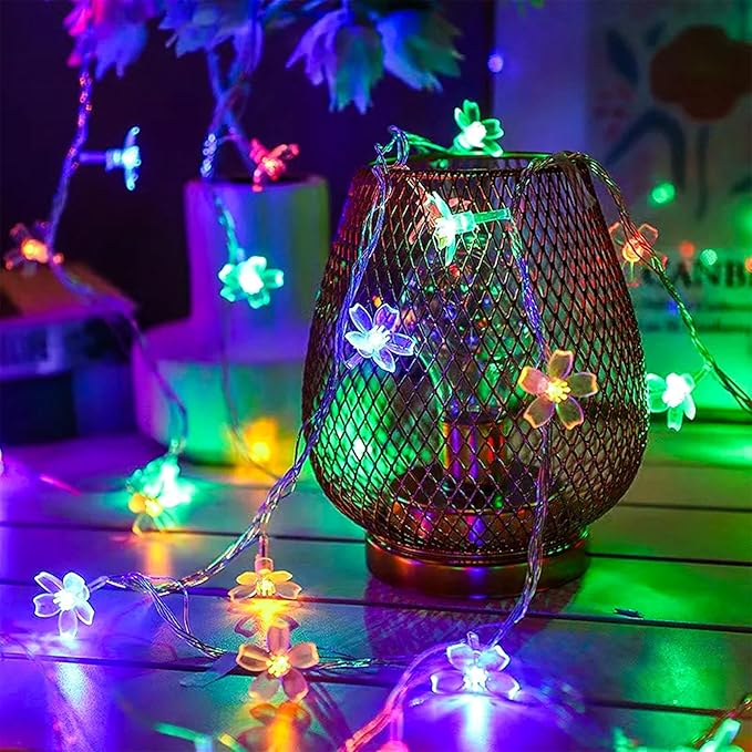 Flower Fairy String Lights, 33ft 100 LED Cherry Blossom Plug in Easter by JACUXLSS