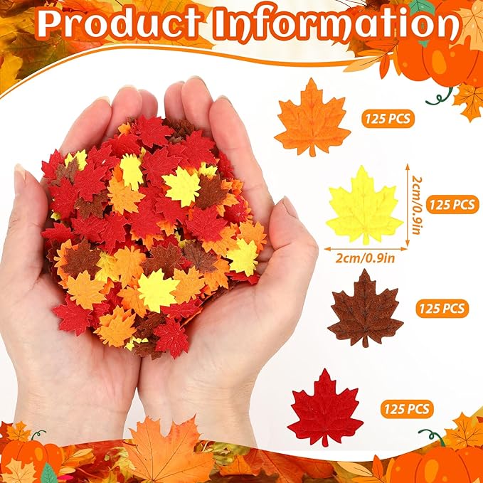MARFOREVER Fall Felt Maple Leaf Confetti - Image 4