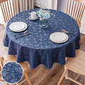 Smiry Round Table Cloth, Waterproof Heavy Duty Vinyl Tablecloths, Wipeable by Smiry