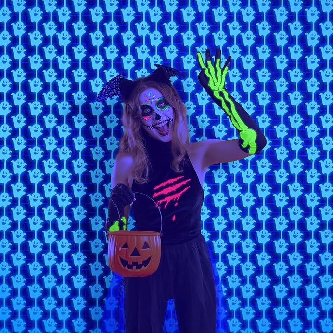 Neon Halloween Party Decorations, 2 Pack Glow in The Dark Party Supplies 3.3 x - Image 8