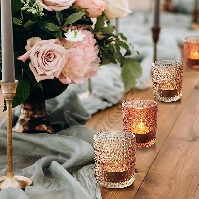 24 pcs Fall Votive Candle Holders, 6 Colors 3 Patterns Tealight Candle Holders - Image 5