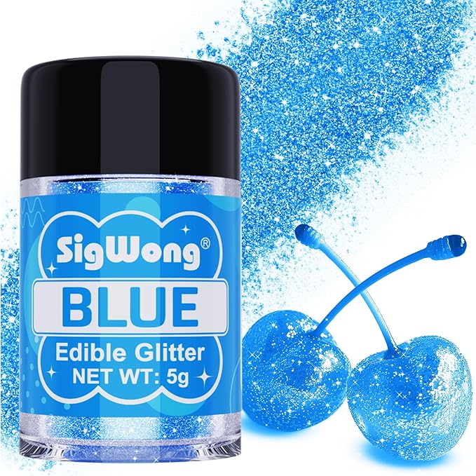 Blue Edible Glitter - 5g Food Grade Cake Decorating Shimmering Glitter by WelcometotheSigWong