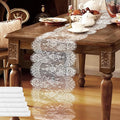 HAIBAS 6 Pcs White Lace Table Runners 14 x 120 Inch Boho Rose Embroidered by Unknown