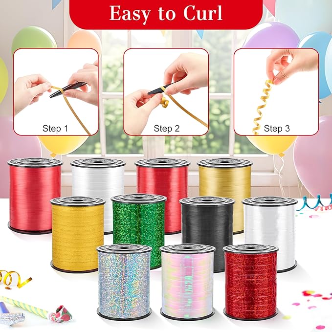 500 Yards Red Curling Ribbon-Balloon String-Balloon Ribbon Texture Roll - Image 7