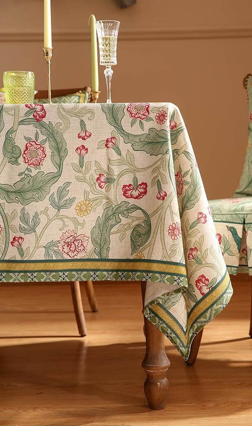 patdrea Designer Green Extra Long Table Cloth - Image 8