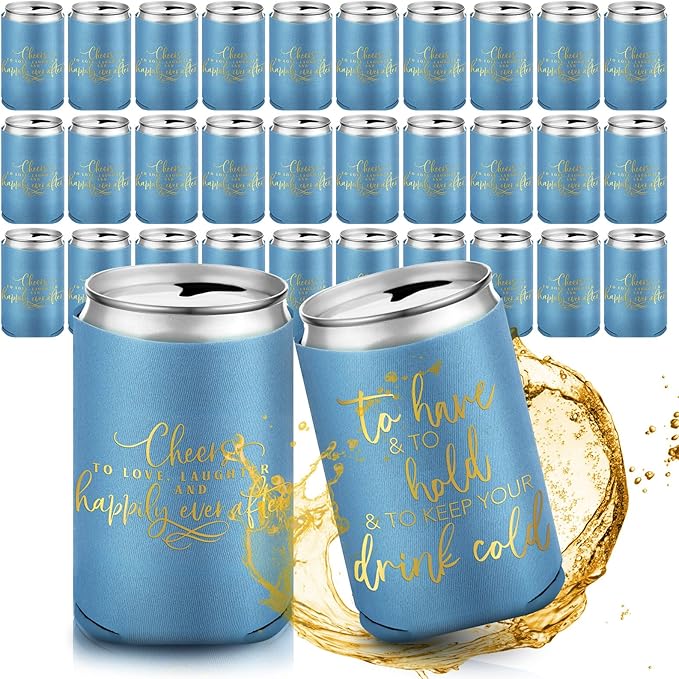 50 Pieces Wedding Can Cooler Bulk Engagement Party Favors by Qinyoung