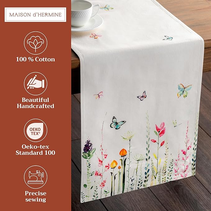 Maison d' Hermine Table Runner 100% Cotton Double Layer Table Runners 108 - Image 2