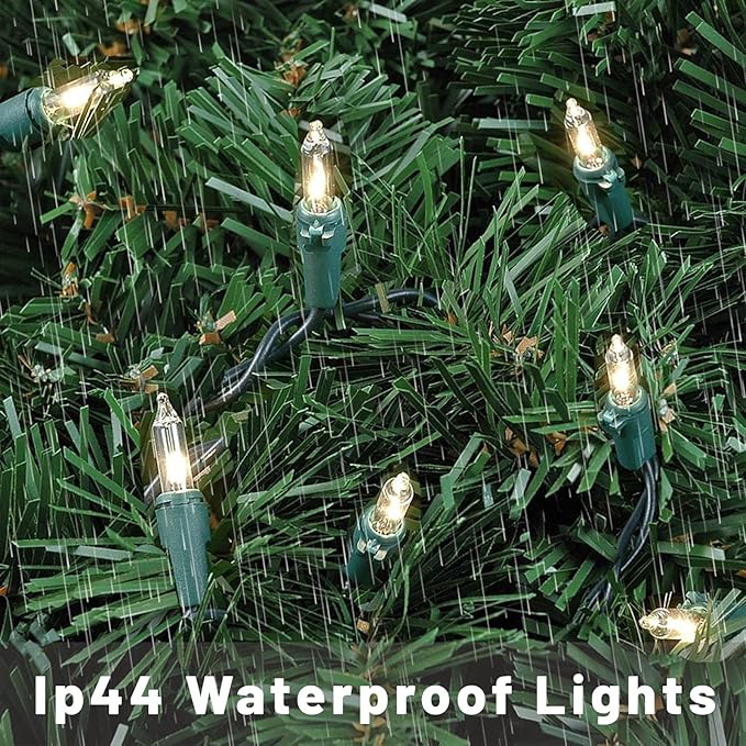 Christmas Lights for Tree 20Ft 100 Count Mini Lights Green Wire Christmas Tree - Image 4