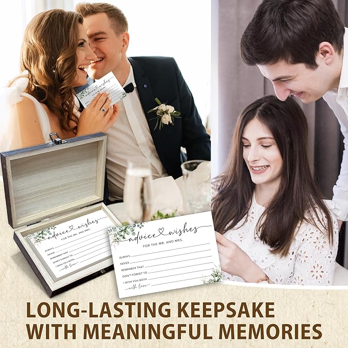 50 Pcs Advice and Wishes for the Mr and Mrs Cards in Box - Image 5