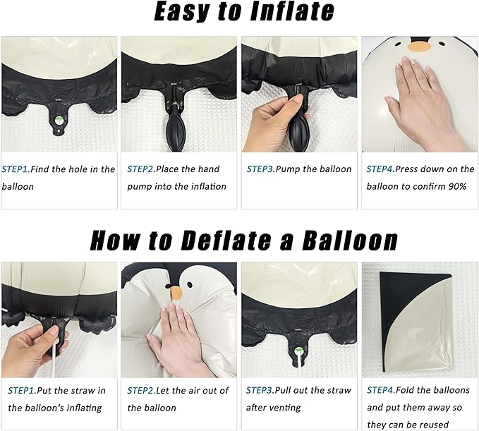 2PCS Matte Walking Animal Penguin Balloon Cute Penguin Shaped Foil Mylar Balloon - Image 3
