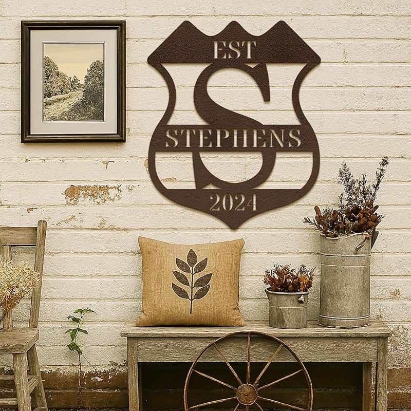 Custom Metal Signs Metal Name Sign Metal Wall Art Split Letter Monogram Wall - Image 6