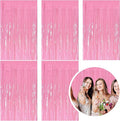 5 Pack Foil Curtain Pink Backdrop Streamers Metallic Tinsel Fringe Curtains by KEJ