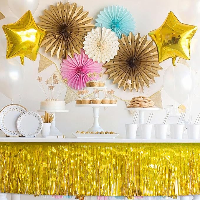 Laser Gold Christmas Decorations Tinsel Garland Parade Float Decorations - Image 4