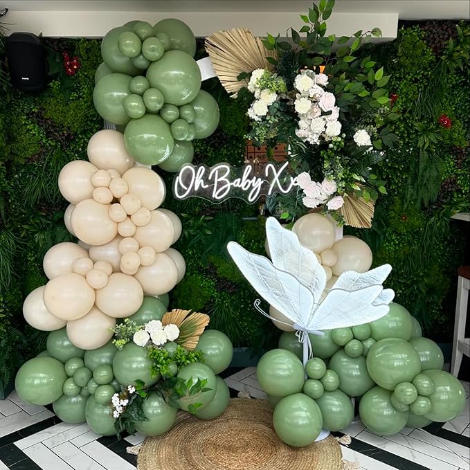 Bezente Sage Green Balloons 18 Inch- 30 Pack Large Thick Olive Green Balloons - Image 8