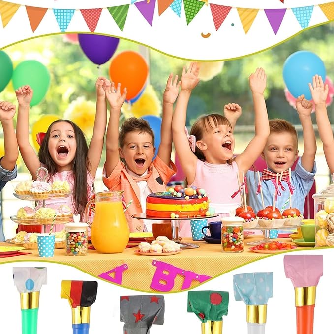 50 PCS Blowouts Noisemakers Funny Party Blower Blowouts Colorful Birthday Blow - Image 5
