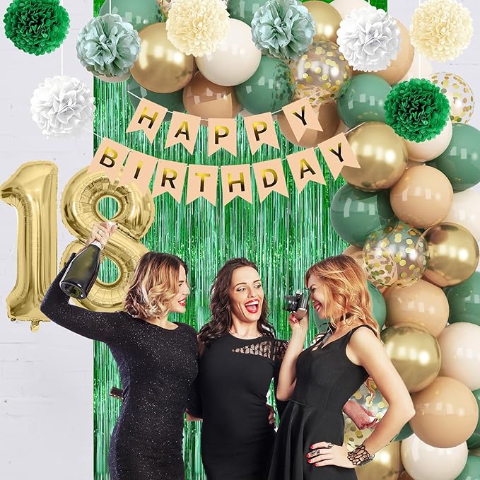 Sage Green 18th Birthday Decorations - Image 7