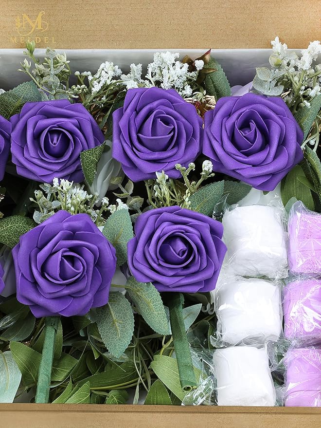Meldel Wedding Chair Decorations Set of 10 Aisle Artificial Flowers White - Image 9