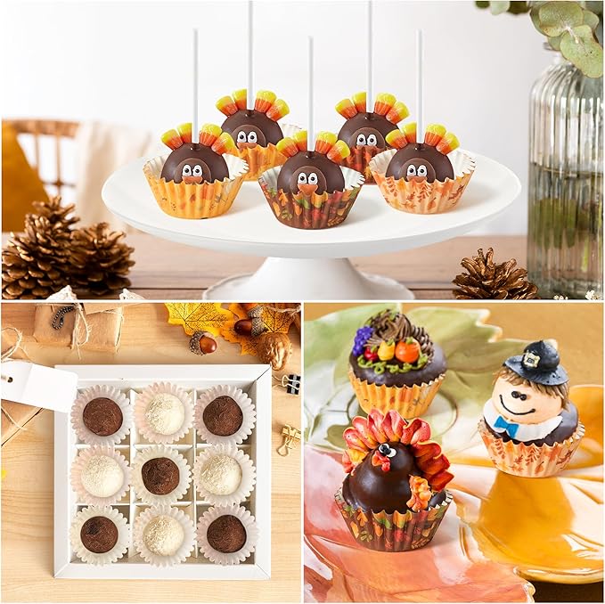 COcnny Thanksgiving Mini Cupcake Liners - Image 7