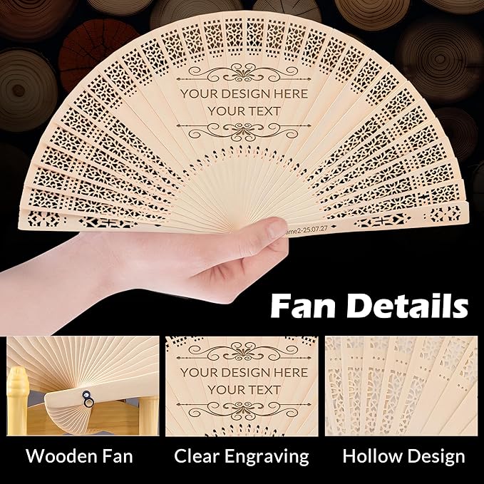 50 PCS Custom Fans Personalized Folding Fans - Image 3