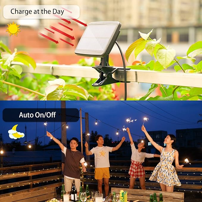 Solar String Lights Remote Control, 100FT Dimmable Outdoor String Lights - Image 3