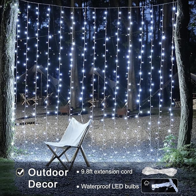 JMEXSUSS 300 LED 9.8x9.8Ft Curtain Lights Indoor - Image 5