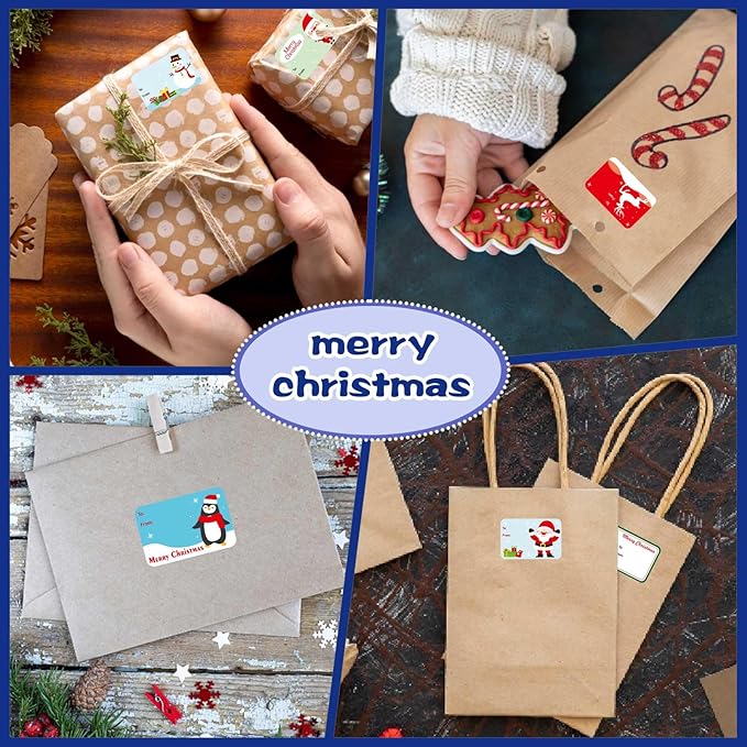 300PCS Christmas Gift Tags Stickers, Self-Adhesive Christmas Name Tags - Image 6