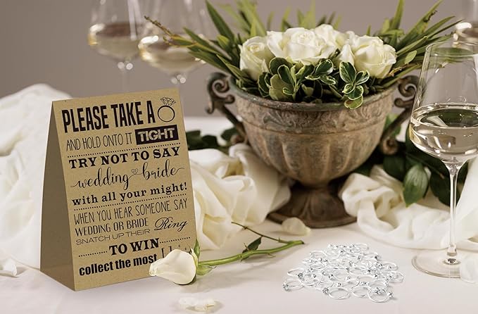 Don't Say Bridal Games, Put A Ring On It Bridal Shower Games, 50 Metal rings - Image 4