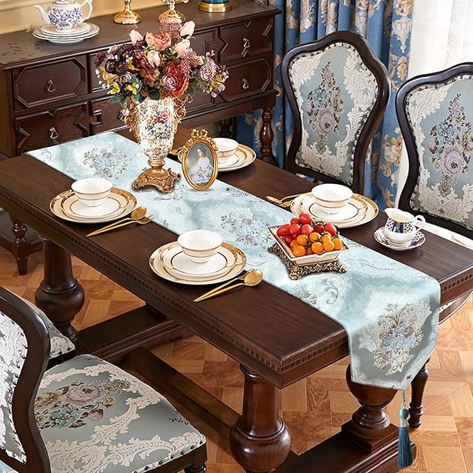 HeMiaor Elegant Table Runner Thick Chenille and - Image 7