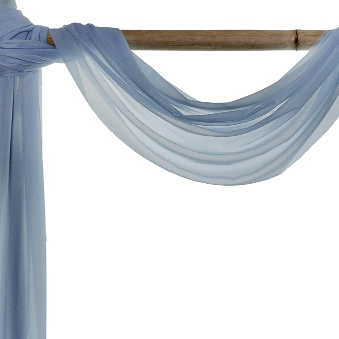 VDS Pack of 3 Panel Wedding Arch Draping Fabric Sheer Chiffon Fabric Drapery - Image 5