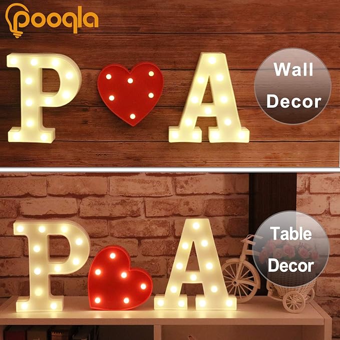 Pooqla LED Marquee Letter Lights Sign, Light Up Alphabet Letter - Image 2