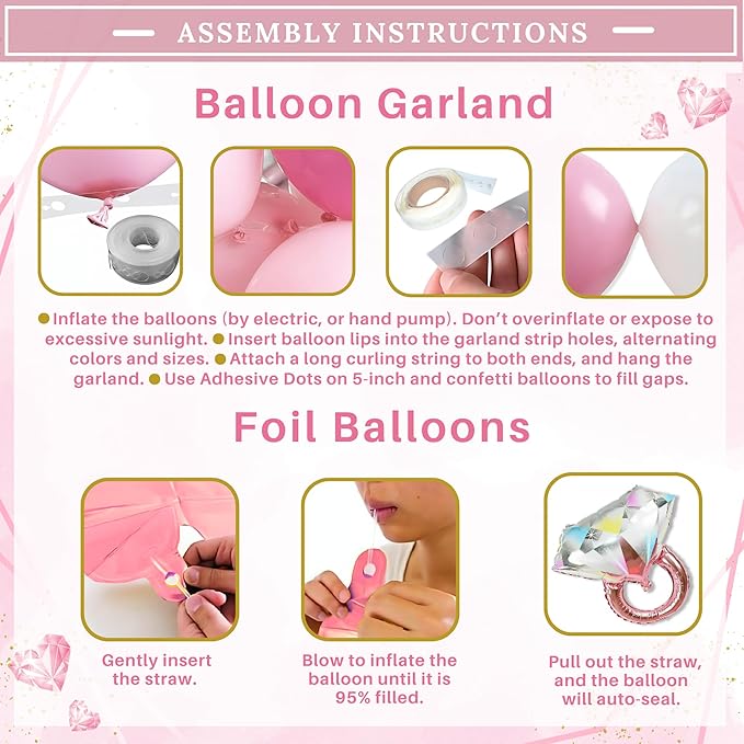 188 pc Pink Bridal Shower Decorations - Image 7