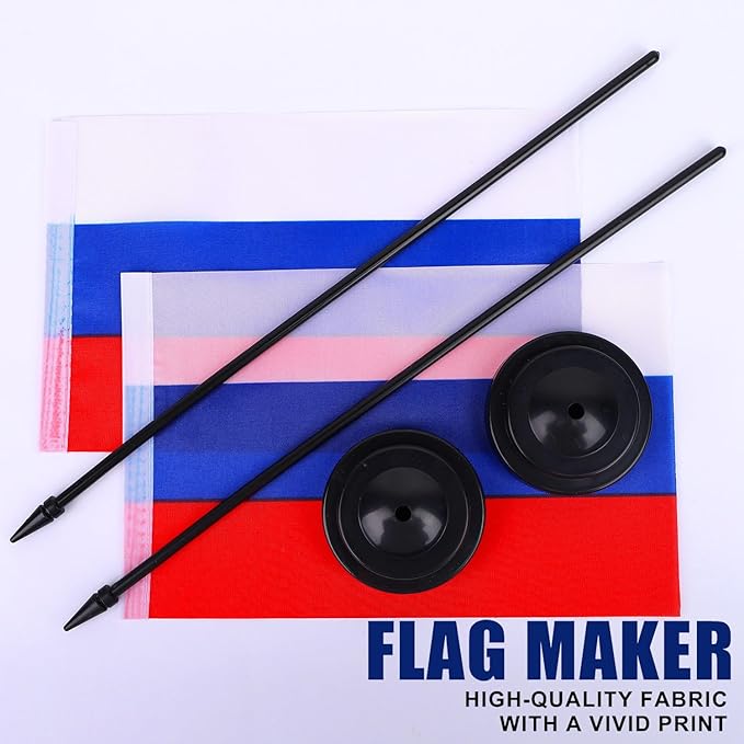 Russia Desk Flag 12" Solid Pole Deluxe Set Russians Flags Banner Mini Small - Image 5