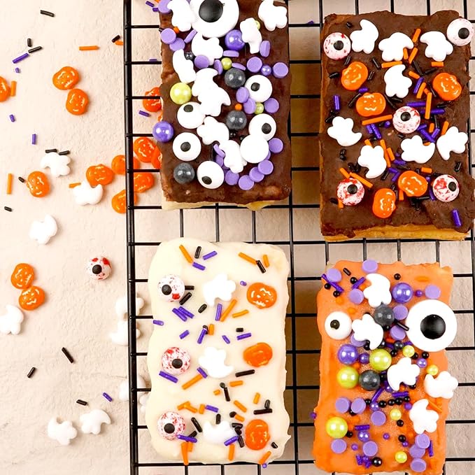 Halloween Sprinkles for Cake Decorating, Edible Candy Eyeballs, Pumpkin Sugar - Image 8