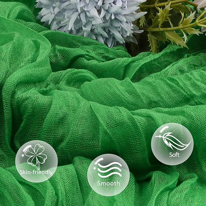 6 Pack Green Cheesecloth Christmas Table Runner 10ft Boho Gauze Fabric Cheese - Image 4