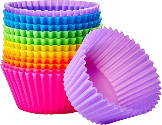 Amazon Basics Reusable Silicone Baking Cups, BPA Free Muffin Liners, Dishwasher by AmazonBasics