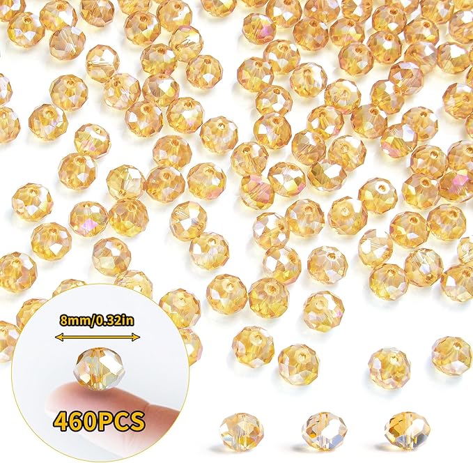 460Pcs 8mm Crystal Glass Beads for Jewelry Making Beads for Bracelets Necklace - Image 2