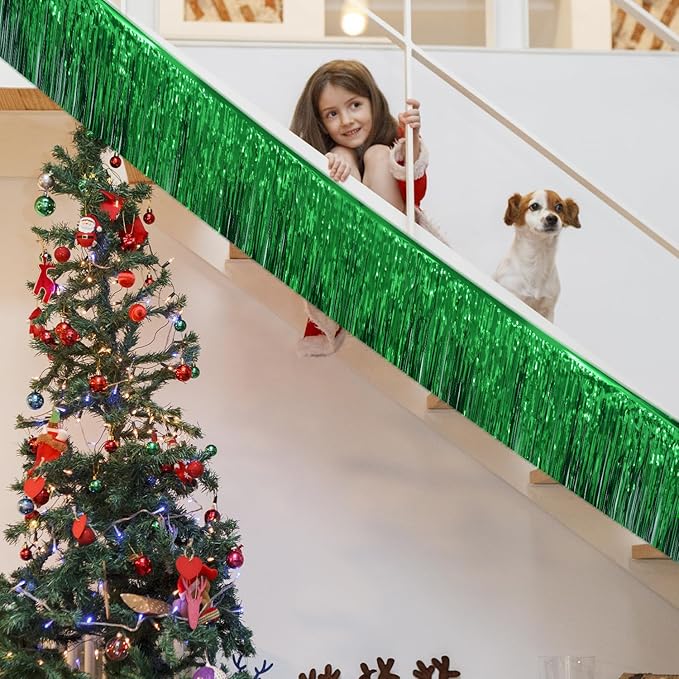 Green Christmas Decorations Tinsel Garland Parade Float Decorations - Image 8