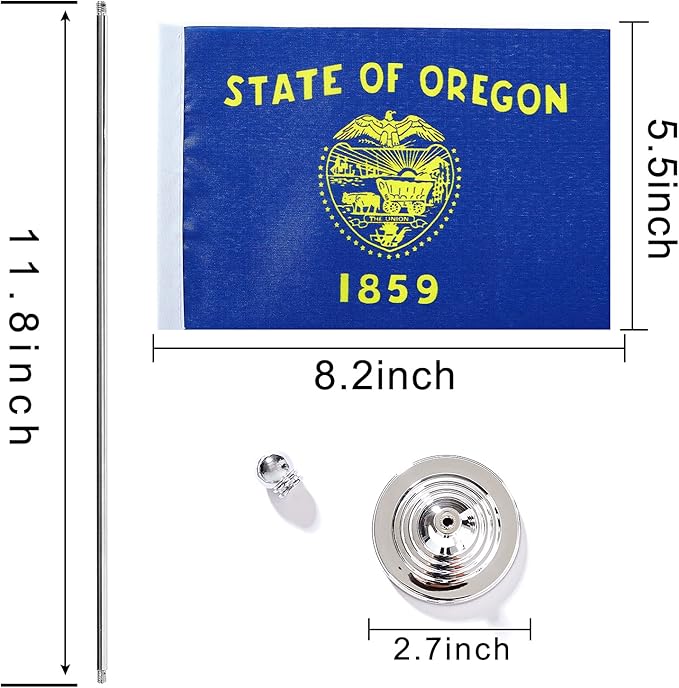 ZXvZYT 2 Pack American US Oregon flag USA Oregon OR State table flag, Small - Image 2