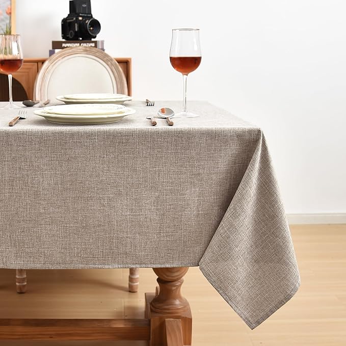 Fitable Faux Linen Tablecloths Rectangle 60 x 102 Inch - Image 3